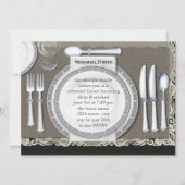 Elegant Black Rehearsal Dinner Invitations Kaart (Voorkant)