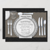 Elegant Black Rehearsal Dinner Invitations Kaart (Voorkant / Achterkant)