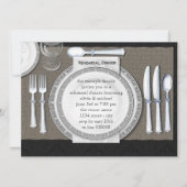 Elegant Black Rehearsal Dinner Invitations Kaart (Voorkant)