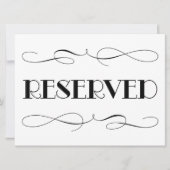 Elegant Black Reserved Seating Weddenschap Kaart (Voorkant)