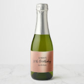 Elegant Black Roos Gold 30-jarige verjaardag Mini Sparkling Wijnetiket (Voorkant)