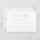 Elegant Black Roos Gold Calligraphy Weddenschap RSVP Kaartje (Voorkant)