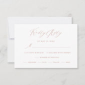 Elegant Black Roos Gold Calligraphy Weddenschap RSVP Kaartje (Voorkant)