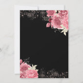 Elegant Black Roos Gold Champagne Adult Birthday Kaart (Achterkant)