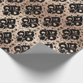 Elegant Black Roos Gold Damask Cadeaupapier (Hoek)