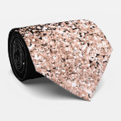 Elegant Black Roos Gold Faux Glitter Stropdas (Opgerold)