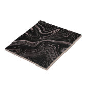 Elegant Black Roos Gold Fluid Marmer Tegeltje (Zijkant)