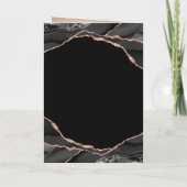 Elegant Black Roos Gold Foil Agate Weddenfoto Bedankkaart (Achterkant)
