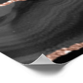 Elegant Black Roos Gold Foil Agate Weddenschap Wel Poster (Hoek)