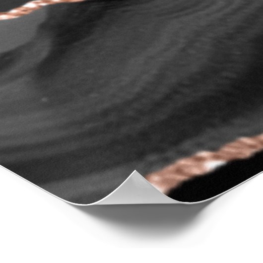 Elegant Black Roos Gold Foil Agate Weddenschap Wel Poster (Hoek)