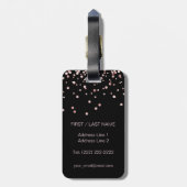 Elegant Black Roos Gold Monogram naam Letter 'N' Bagagelabel (Achterkant verticaal)