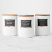 Elegant Black & Roos Gold productverpakkingslabel Voedselcontainer Etiket (Flessen)