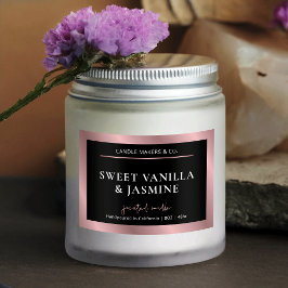 Elegant Black & Roos Gold productverpakkingslabel Voedselcontainer Etiket