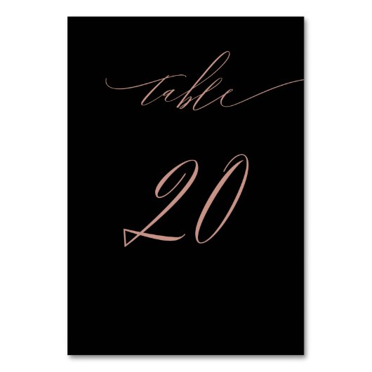 Elegant Black Roos Gold Script 20 Wedding Kaart (Voorkant)