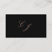 Elegant Black Roos Gold Script Monogram Weddenscha Plaatskaartje (Achterkant)