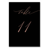 Elegant Black Roos Gold Script No. 11 Wedding Kaart (Achterkant)