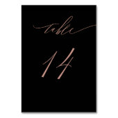 Elegant Black Roos Gold Script No. 14 Wedding Kaart (Achterkant)