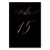 Elegant Black Roos Gold Script No. 15 Wedding Kaart (Achterkant)