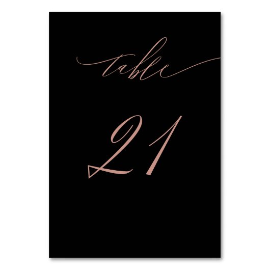 Elegant Black Roos Gold Script nr. 21 Wedding Kaart (Voorkant)