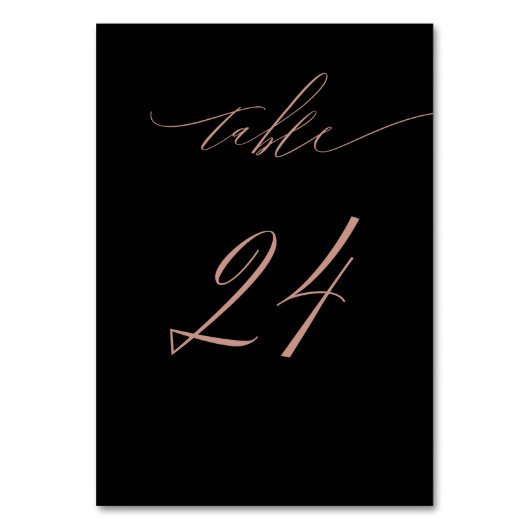 Elegant Black Roos Gold Script nr. 24 Wedding Kaart (Achterkant)