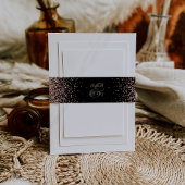 Elegant Black Roos Gold Wedding Uitnodigingen Wikkel