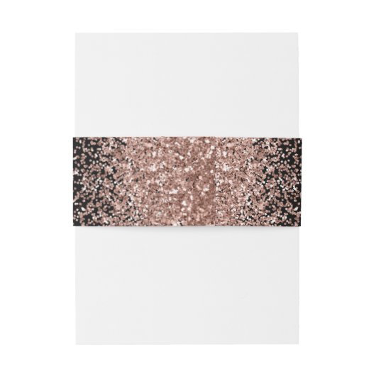 Elegant Black Roos Gold Wedding Uitnodigingen Wikkel (Achterkant Voorbeeld)