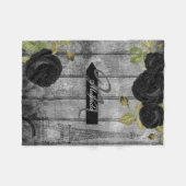 Elegant Black Roos Paris Style - Personaliseer uw  Fleece Deken (Voorkant (Horizontaal))