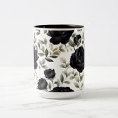 Elegant Black Roos Tweekleurige Koffiemok (Center)