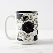 Elegant Black Roos Tweekleurige Koffiemok (Links)