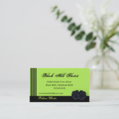 Elegant Black Roos Visitekaartje (Staand voorkant)