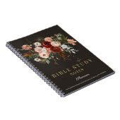 Elegant Black Rose Gold Floral Custom Bible Study Notitieboek (Rechterzijde)