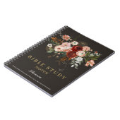 Elegant Black Rose Gold Floral Custom Bible Study Notitieboek (Linkerzijde)