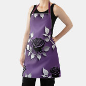 Elegant Black Roses With Silver Leaves Schort (Insitu)