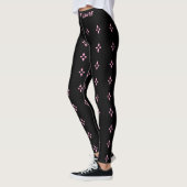 Elegant Black & Roze Abstract Diamond Patroon Leggings (Links)
