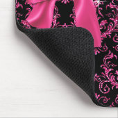 Elegant Black Roze Damask Diamond Bow - Aangepast Muismat (Hoek)