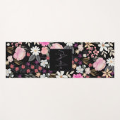 Elegant Black Roze Wildbloemen Boho Floral Paint Yogamat (Voorkant (horizontaal))