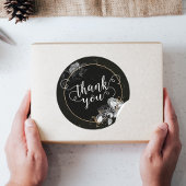 Elegant Black Rozen Ronde Sticker