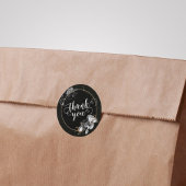 Elegant Black Rozen Ronde Sticker