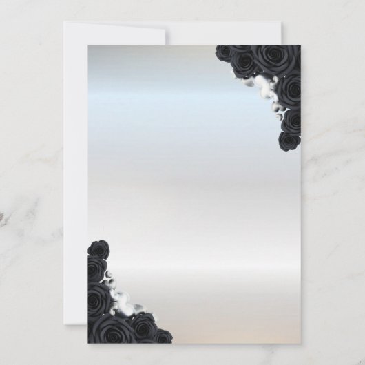 Elegant Black Rozen Silver 80th Birthday Kaart (Achterkant)