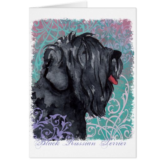 Elegant Black Russische terrier Card (Voorkant)