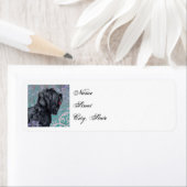 Elegant Black Russische Terrier Etiket (Insitu)