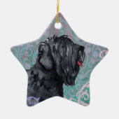 Elegant Black Russische Terrier Keramisch Ornament (Voorkant)