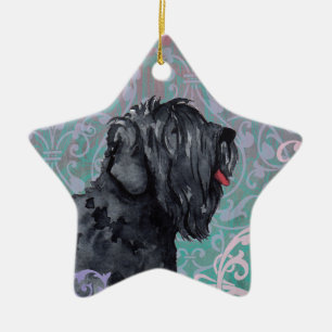 Elegant Black Russische Terrier Keramisch Ornament