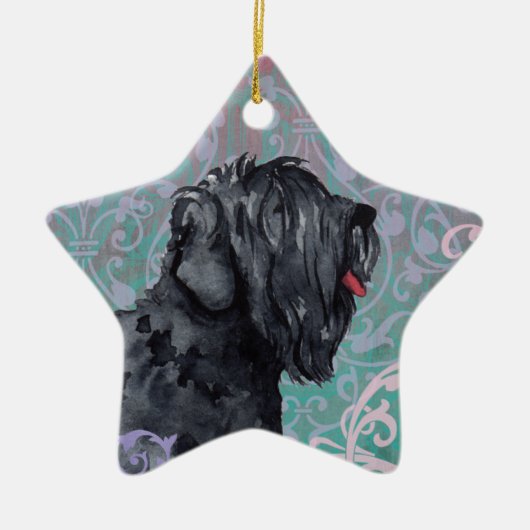 Elegant Black Russische Terrier Keramisch Ornament (Voorkant)