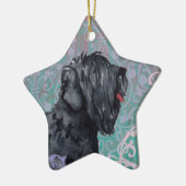 Elegant Black Russische Terrier Keramisch Ornament (Links)