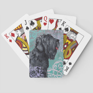 Elegant Black Russische Terrier Pokerkaarten