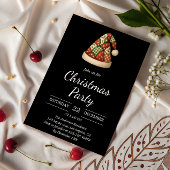 Elegant Black Rustic Santa Hat Christmas Party Kaart