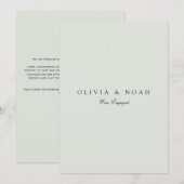 Elegant Black & Sage Verloving Aankondiging Kaart (Voorkant / Achterkant)