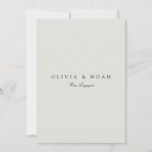 Elegant Black & Sage Verloving Aankondiging Kaart