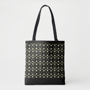 Elegant Black & Sand Beige Pattern Tote Bag